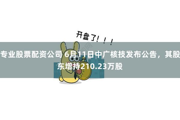 专业股票配资公司 6月11日中广核技发布公告，其股东增持