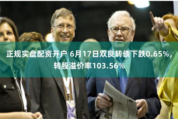 正规实盘配资开户 6月17日双良转债下跌0.65%，转股溢价率103.56%