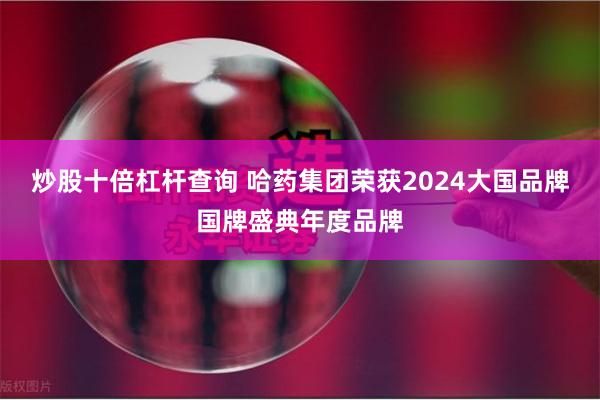 炒股十倍杠杆查询 哈药集团荣获2024大国品牌国牌盛典年度品牌
